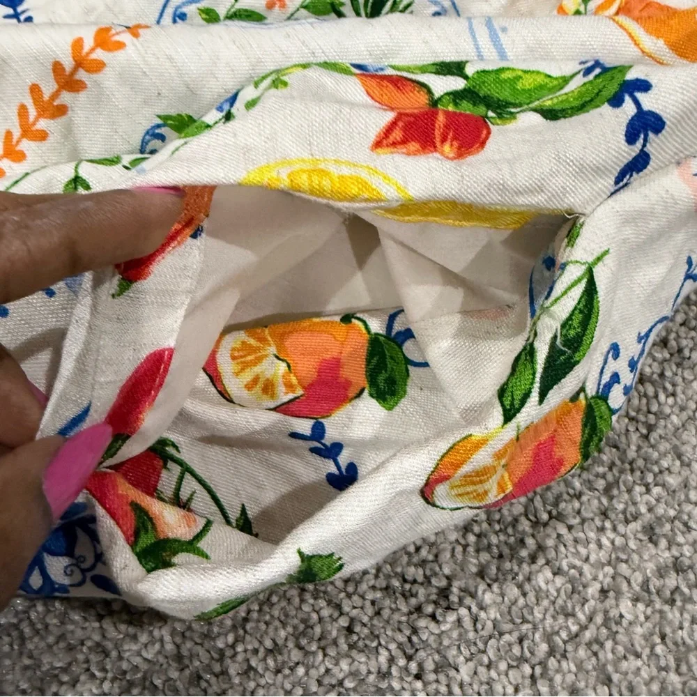 Jane Delancey Colorful Printed Maxi Linen Blend Dress Cottage Picnic Women’s S - Picture 6 of 11